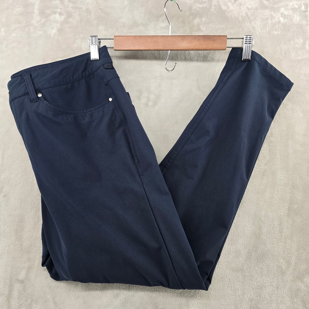 Lululemon ABC Pant Mens 32 Navy Blue Slim Fit Warpstreme Performance Trousers
